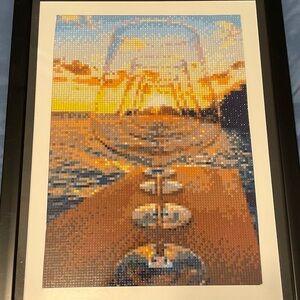 Diamond dot art finished - Wine glass at sunset
